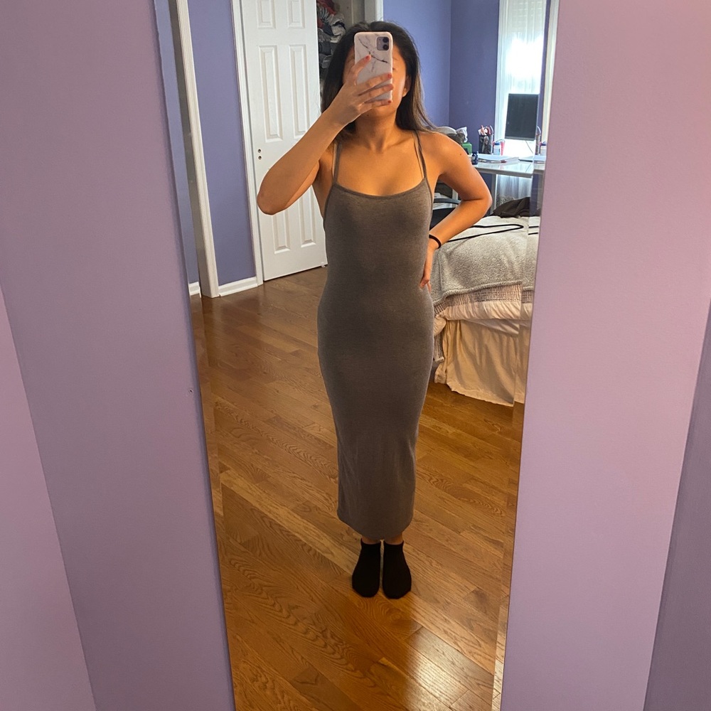 NWOT grey maxi dress